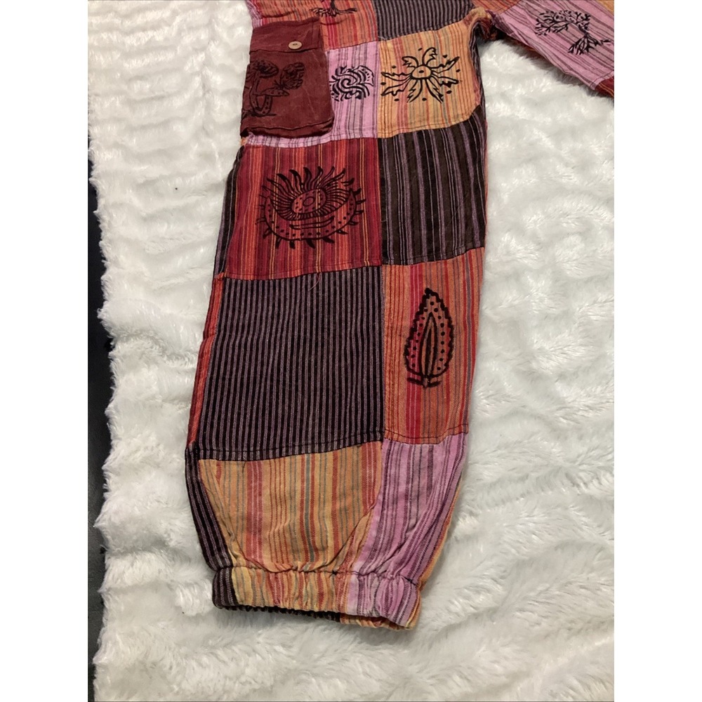 Rising Women's Medium Multicolored Boho Hippie Festival Joggers Patchwork NWT - Picture 6 of 11